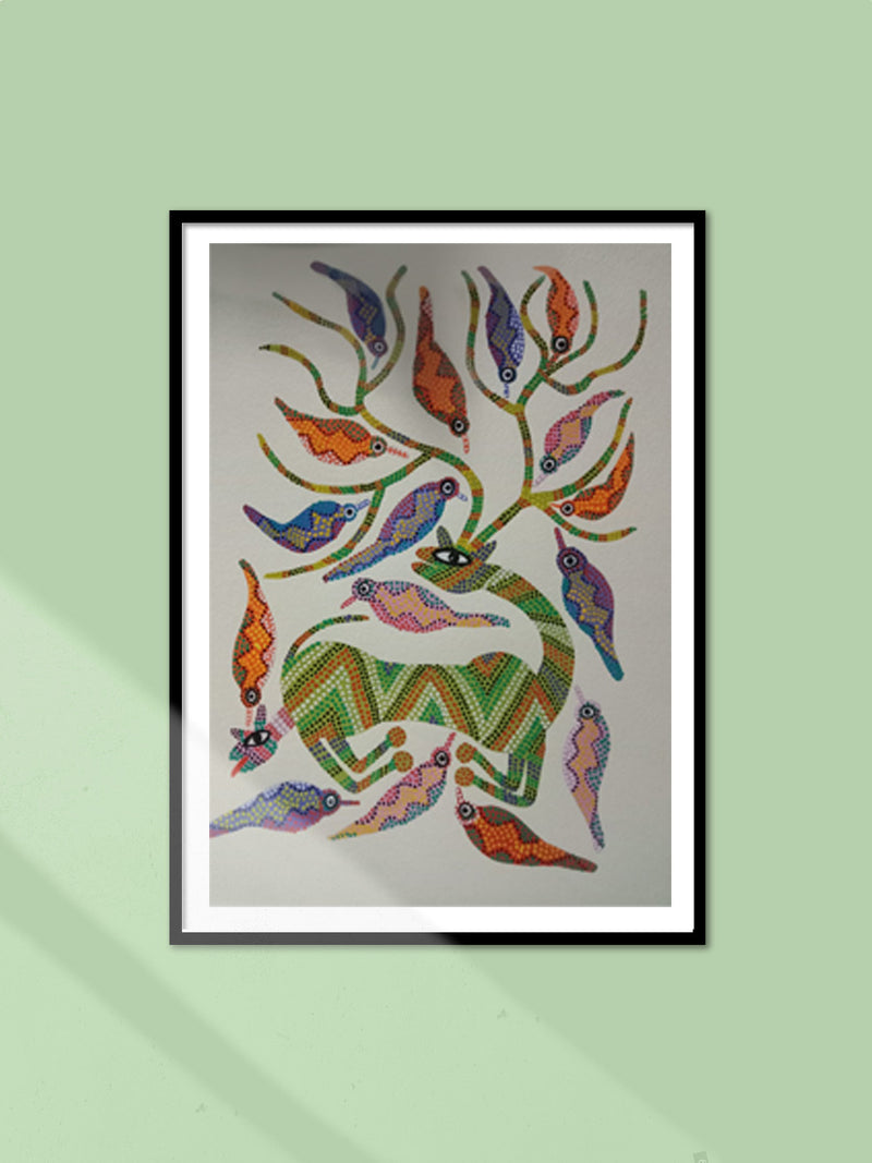 Shop A deer giving birth Bhil art by Shersingh Bhabor