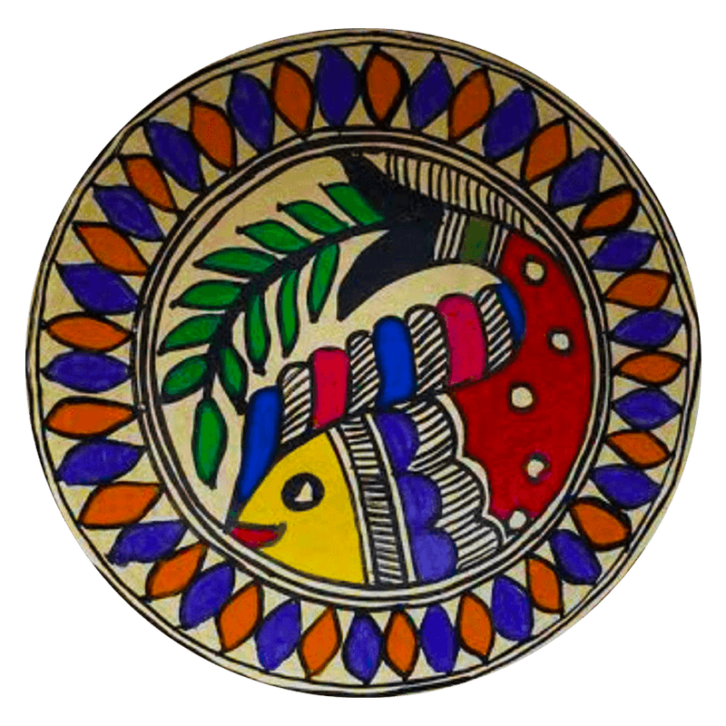 Fish Madhubani Plate Art Handmade  Wall Plates for Sale