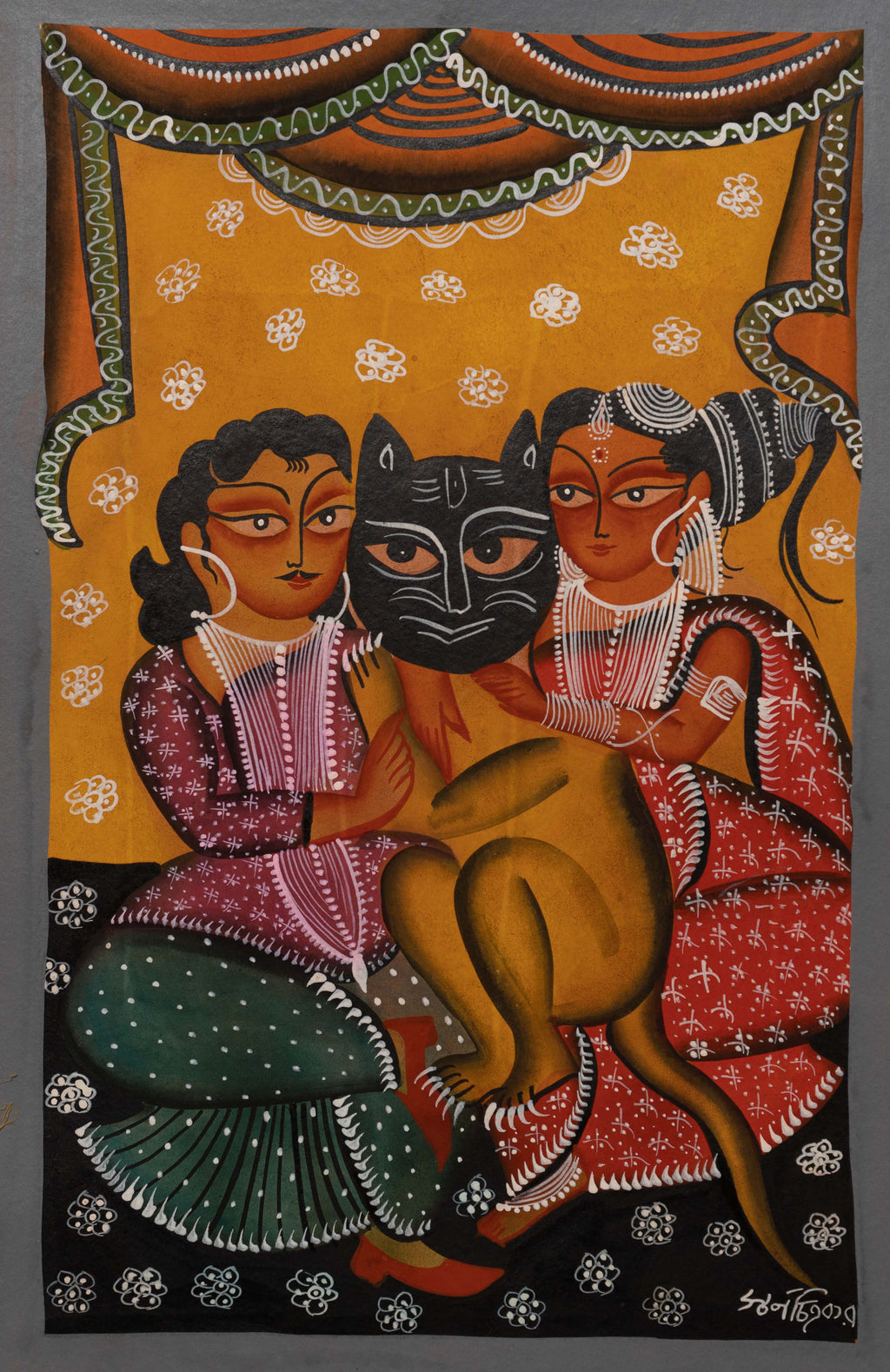 Shop A loving Family in Bengal Pattachitra by Swarna Chitrakar