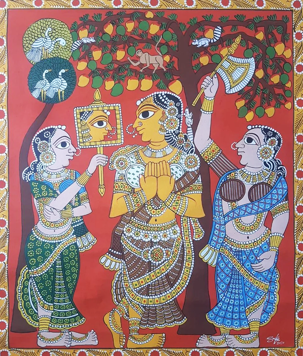 BUY A scene from Markandaya Puranam: CHERIYAL SCROLL PAINTING