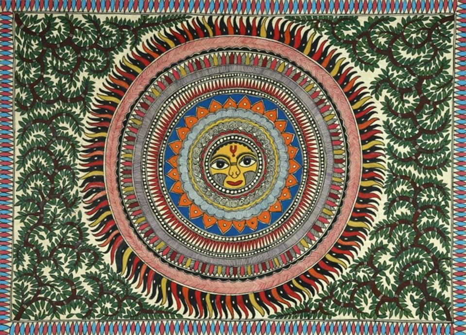 Shop Shining Sun Madhubani Painting by Ambika Devi