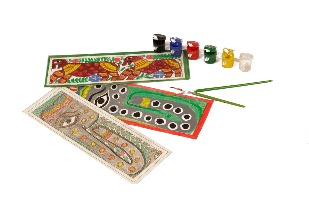 POTLI DIY Educational Colouring Kit - Madhubani Painting of Bihar for Young Artists (5 Years +)