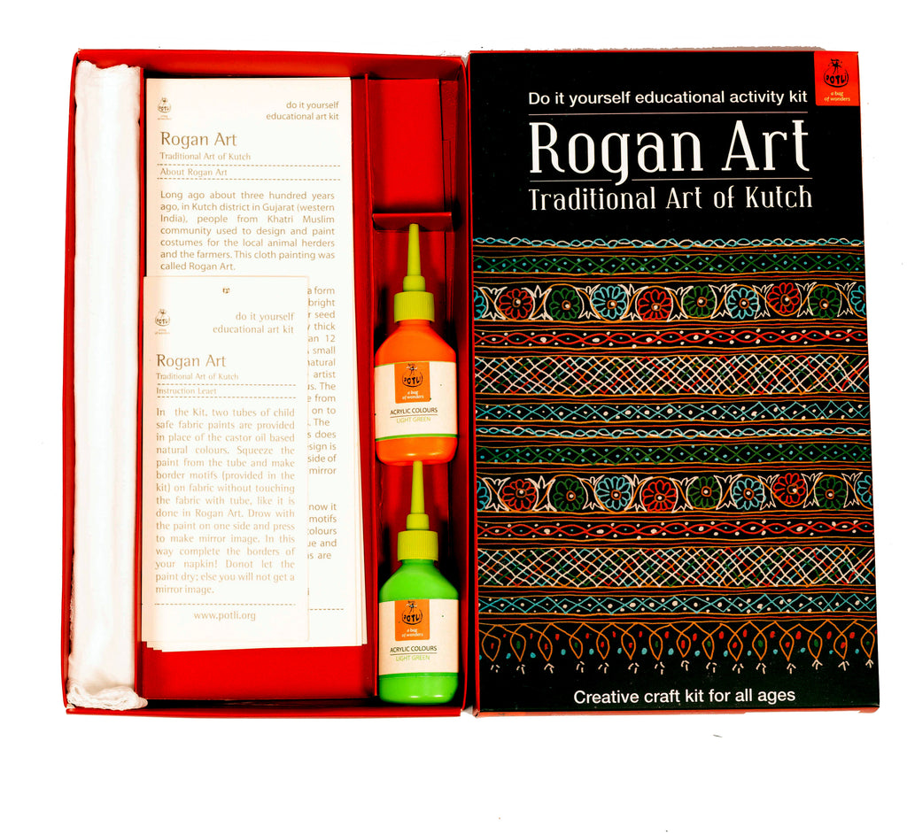 POTLI DIY Educational Colouring Kit - Rogan Art of Kutch for Young Artists (5 Years +)