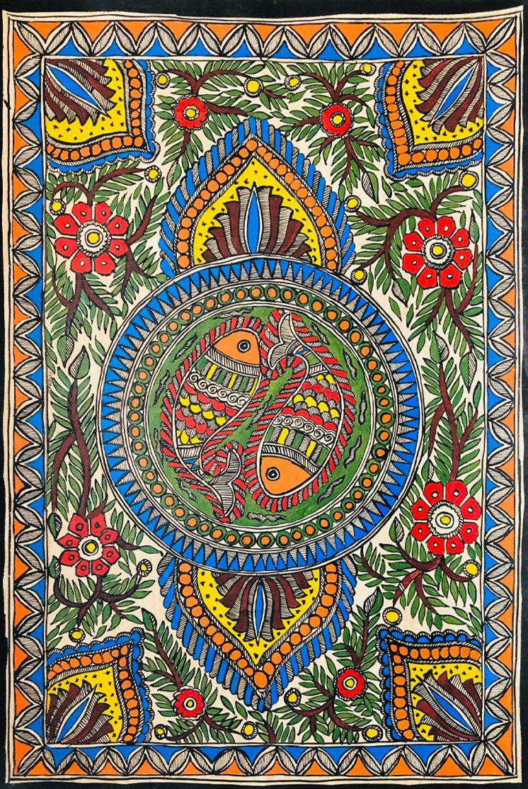 Buy Two Fishes, Madhubani by Ambika devi