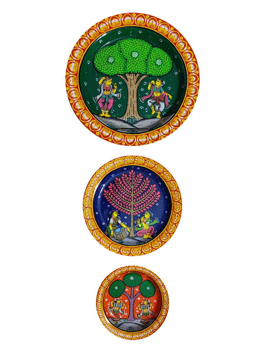 Pattachitra Wooden Wall Plates for Sale