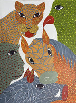 Animal Life, Gond Painting by Venkat Shyam