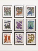 Animals collection in Bhil art by Geeta Bariya