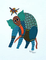 Animals in Gond Art Paintings by Kailash Pradhan