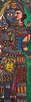 Shop Ardhanareshwar in Vivid Colours Madhubani Painting by Ambika Devi