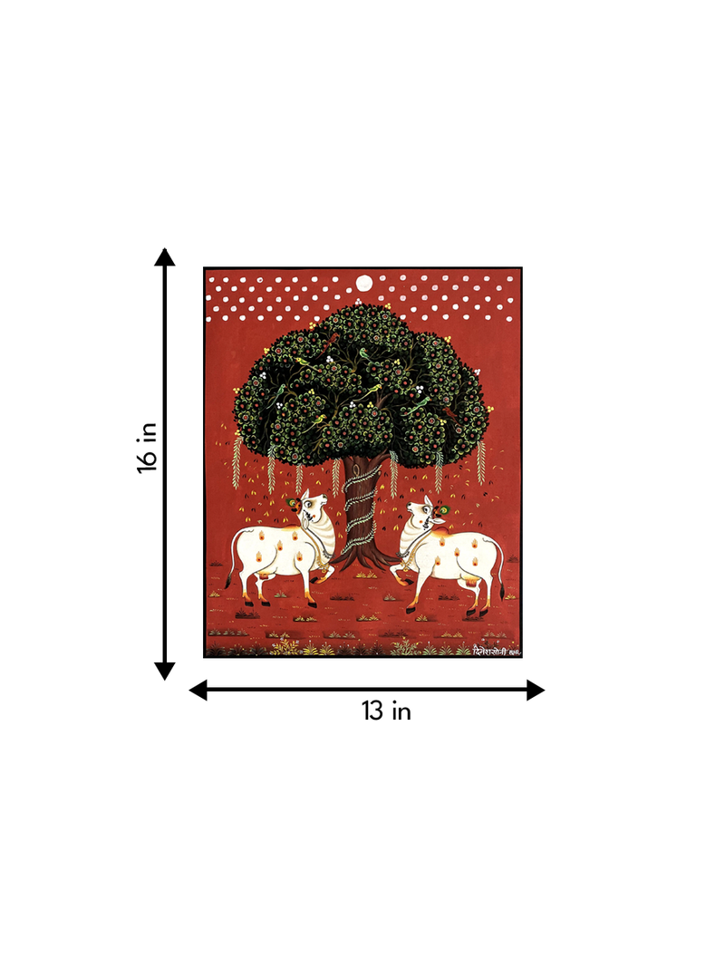 Ashwatha Tree with Cows Pichwai Painting for sale