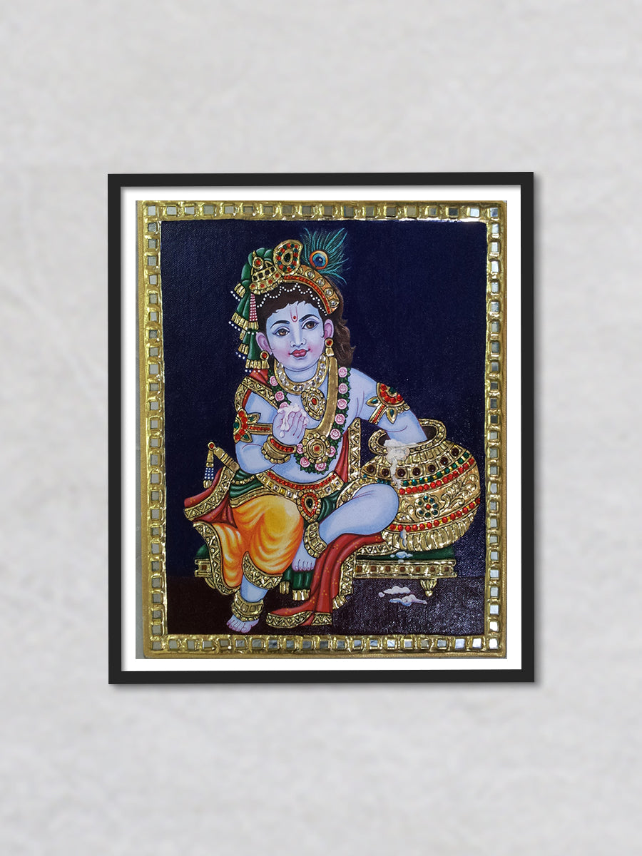 Baal Gopal, Tanjore Painting by Sanjay Tandekar