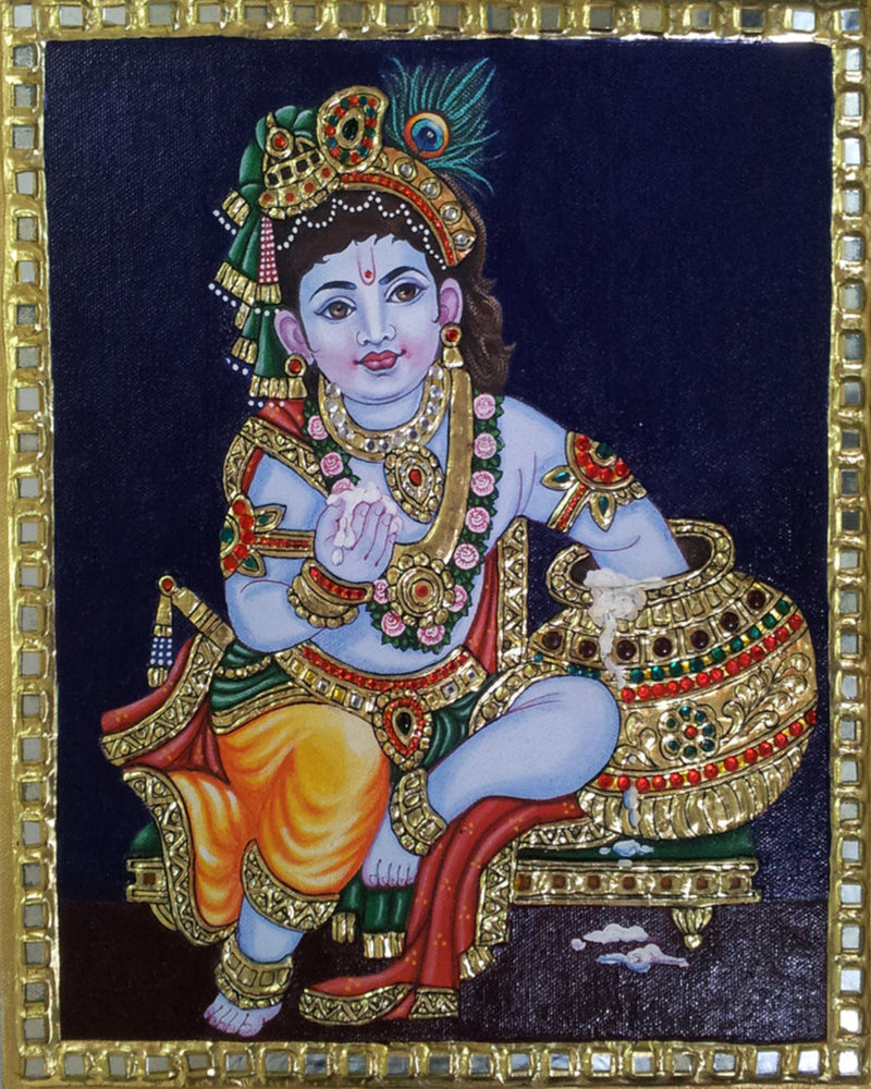 Buy Baal Gopal, Tanjore Painting by Sanjay Tandekar