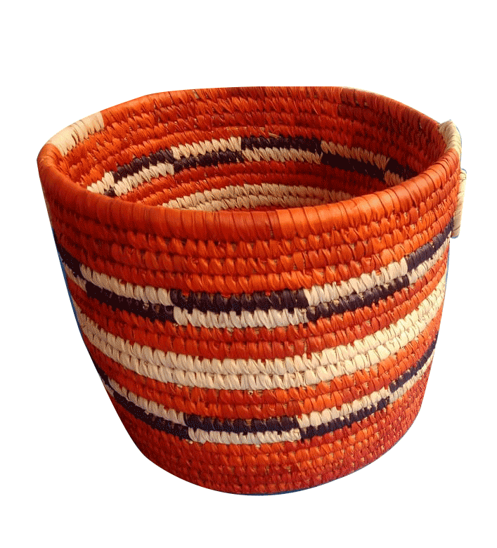 Buy Basket with Stripped pattern In sabari Grass Work By Dipali Mura