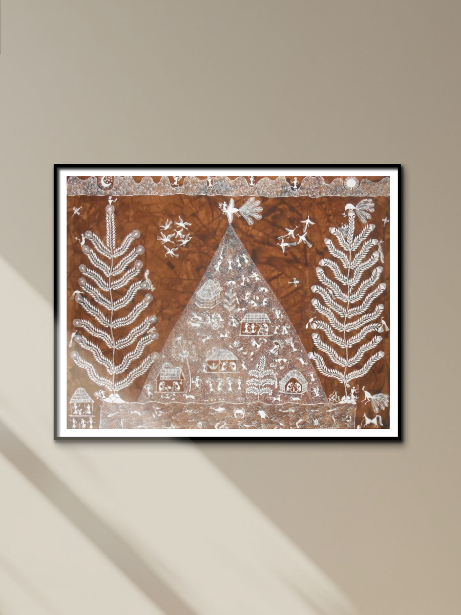 buy Belvat Kanya: Warli Painting by Anil Wangad