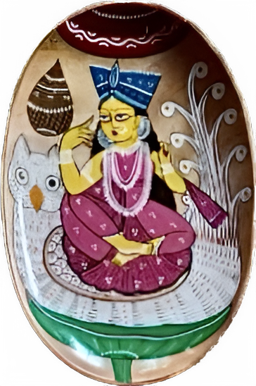 Buy Goddess Lakshmi Kalighat art Wall Plates