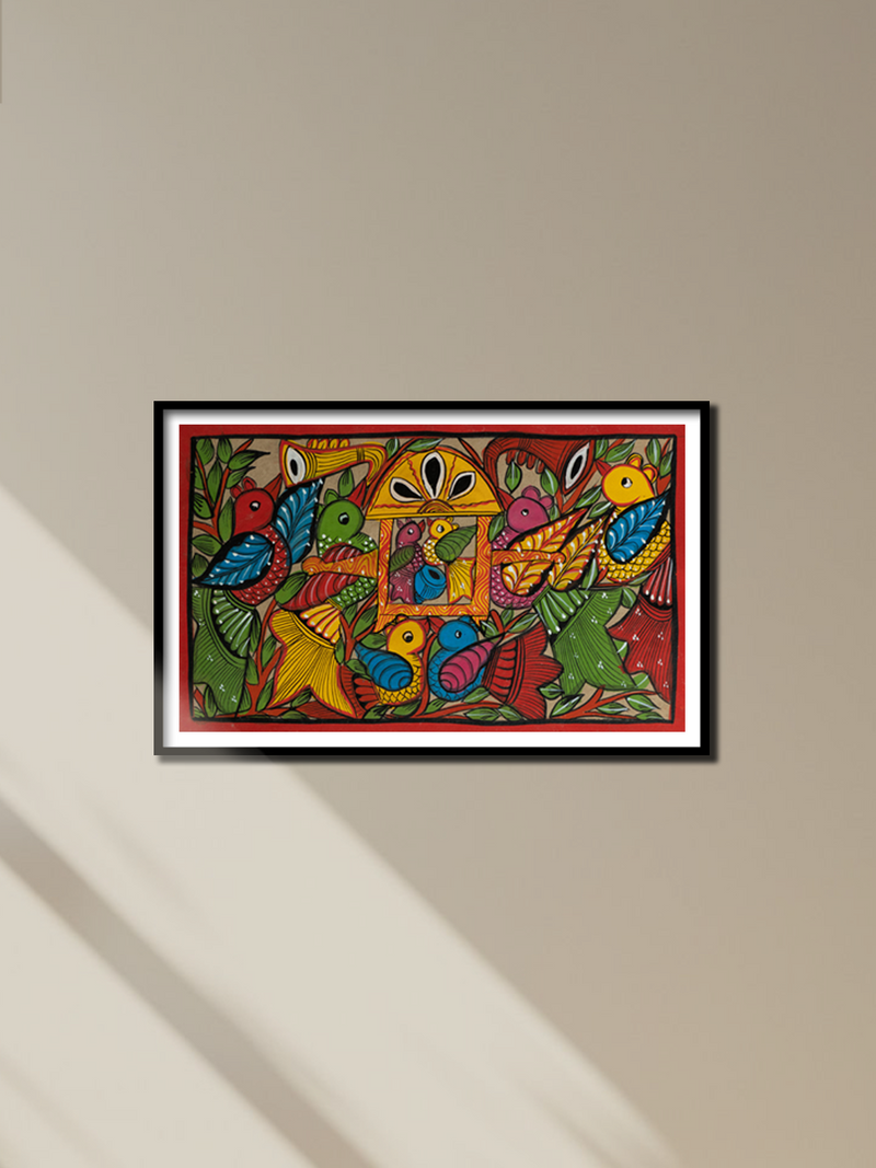 buy Bird marriage in Santhal-Tribal Pattachitra by Manoranjan Chitrakar