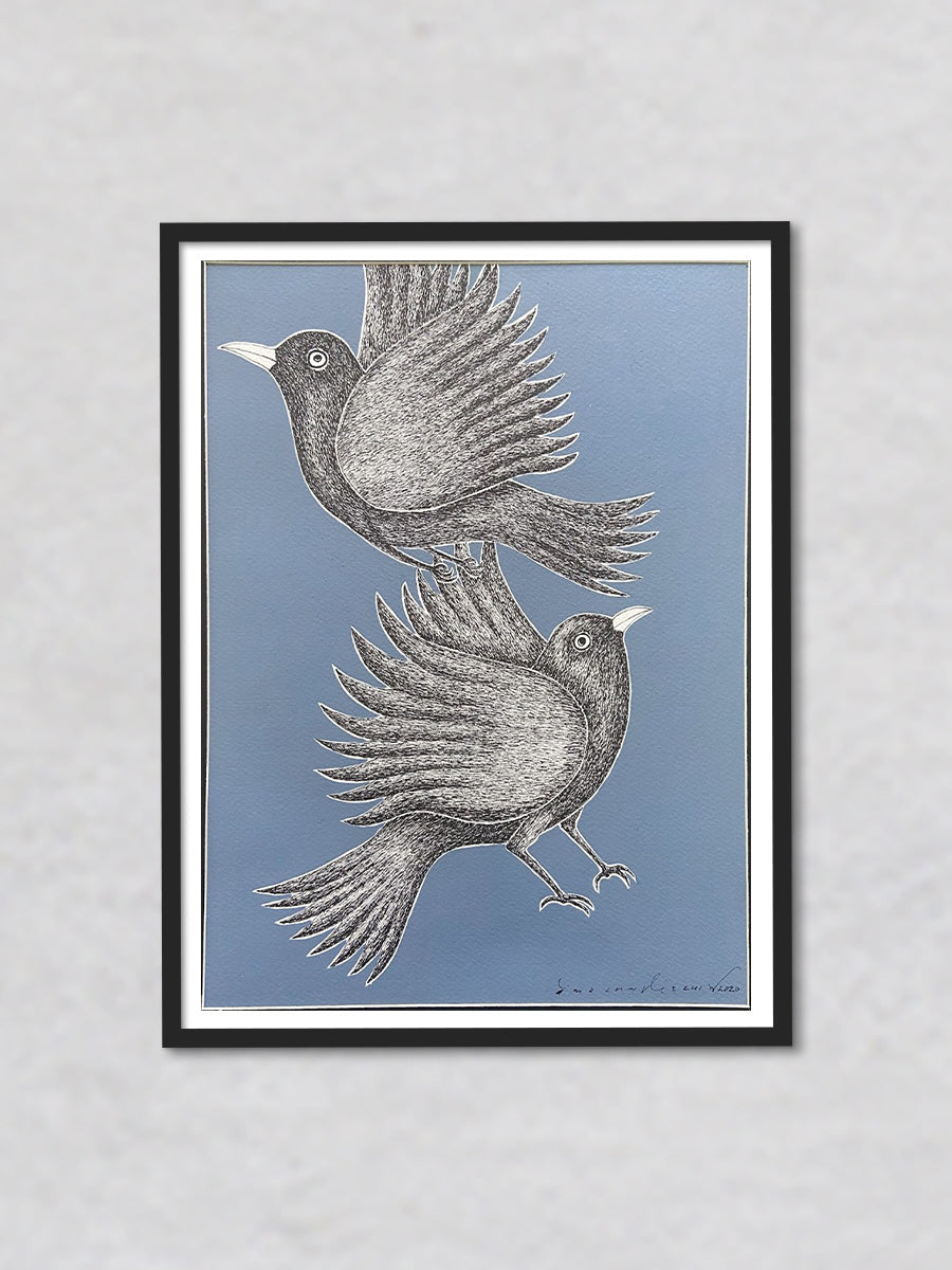 Birds, Gond painting by Venkat Shyam