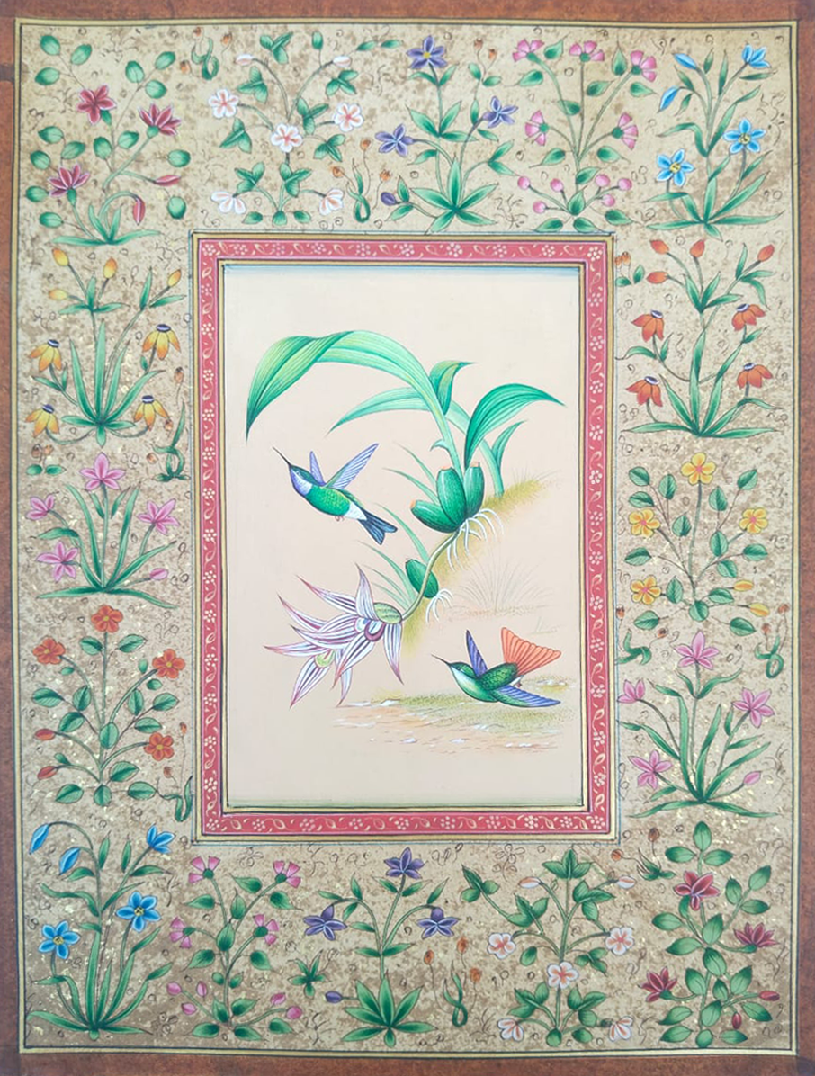 Buy Birds in Mughal Miniautre art by Mohan Prajapati