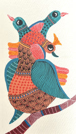 Buy Birds with Peacock In Gond by Kailash Pradhan