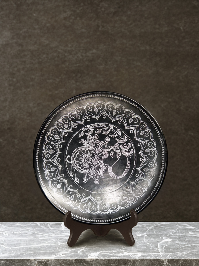 Buy Black Pottery Plate by Ashish Prajapati