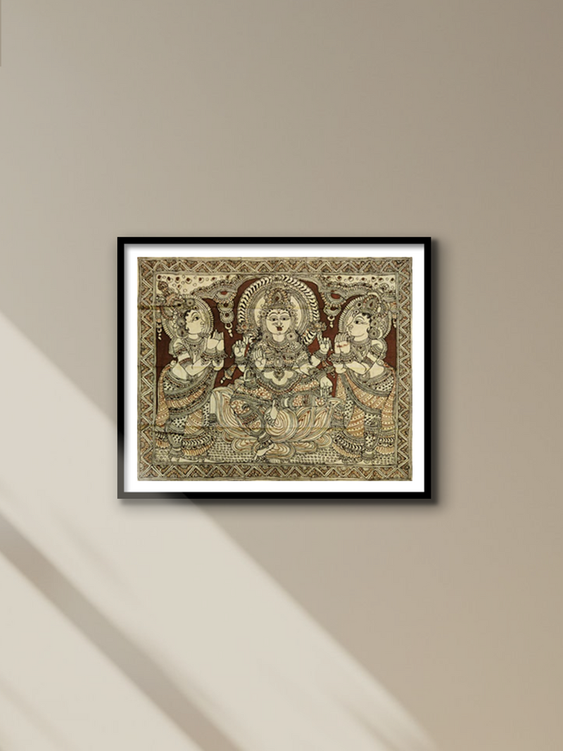 buy Blessings of Goddess Lakshmi: Kalamkari painting by Sudheer