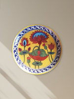 Shop Blossoming Lotus Flower on a plate in Blue Pottery