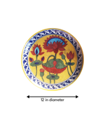 Blossoming Lotus Flower on a plate in Blue Pottery