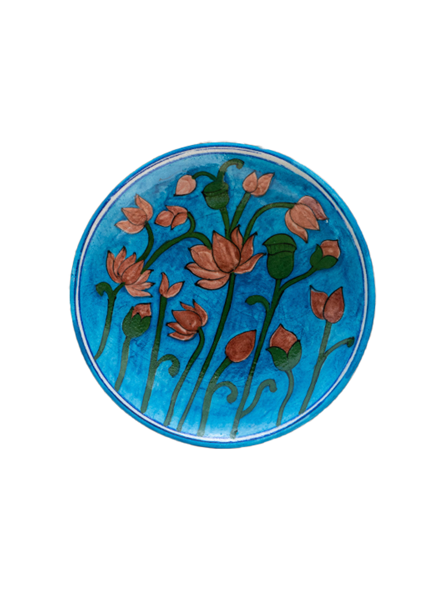 Buy Floral Wall Plates Blue Pottery 