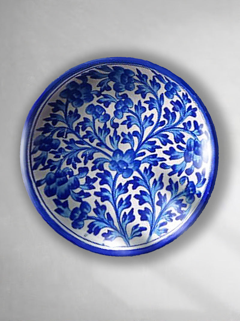 Blue Florals in Blue Pottery Plates by Vikram Singh Kharol