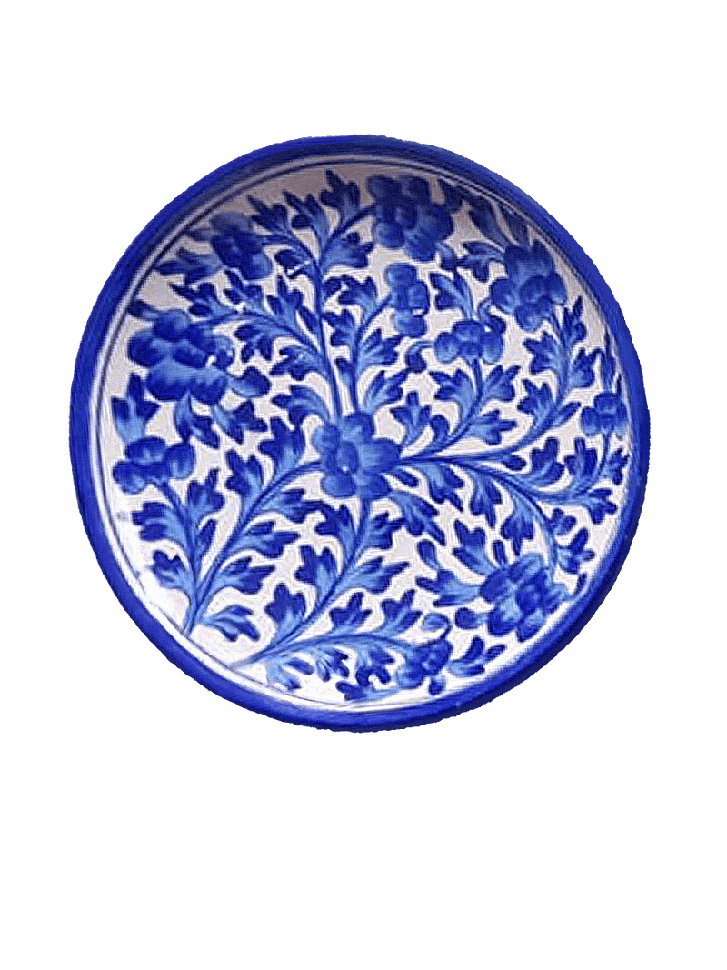 Blue Florals in Blue Pottery Plates by Vikram Singh Kharol