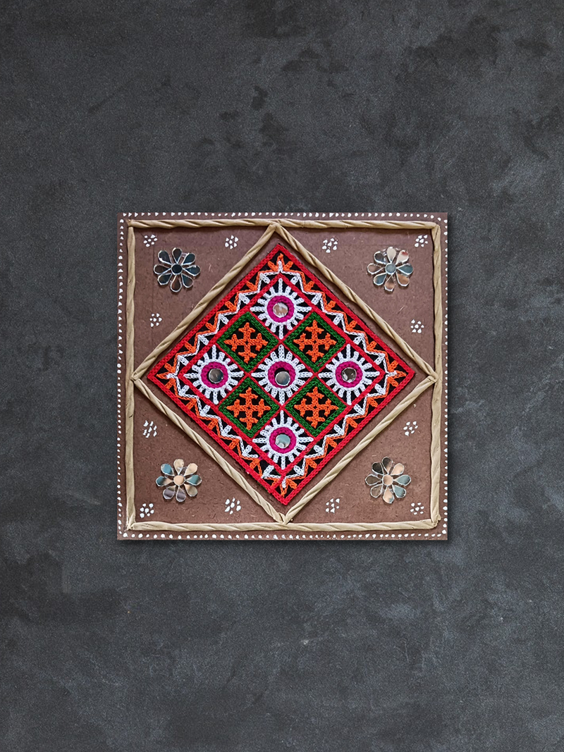 Shop Brown Patchwork Lippan Kaam Wall Panel 