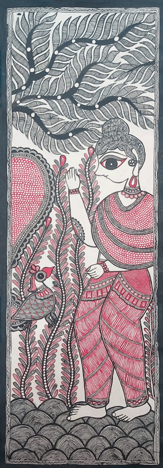 Buddha in Madhubani by Priti Karn