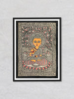 Buddha's Tranquility, Madhubani by Ambika devi