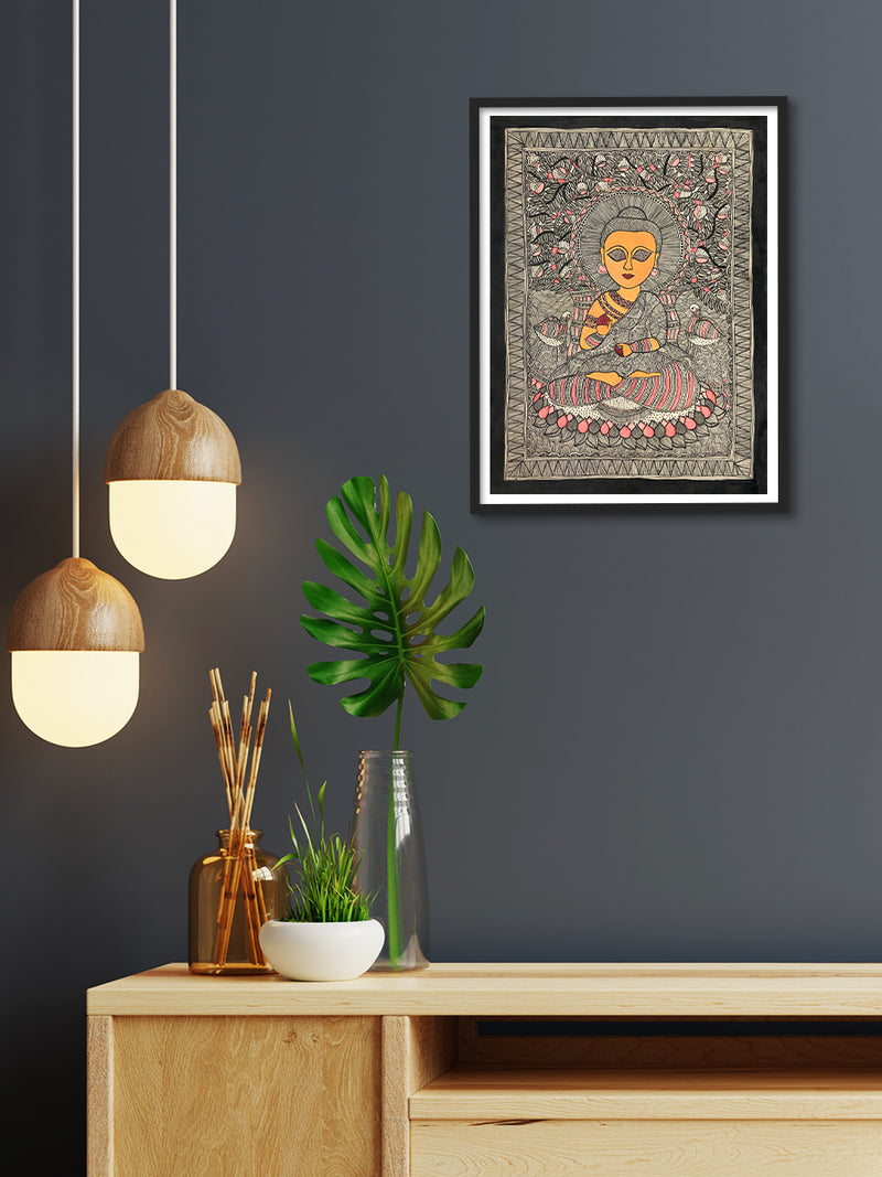 Shop Buddha's Tranquility, Madhubani by Ambika devi