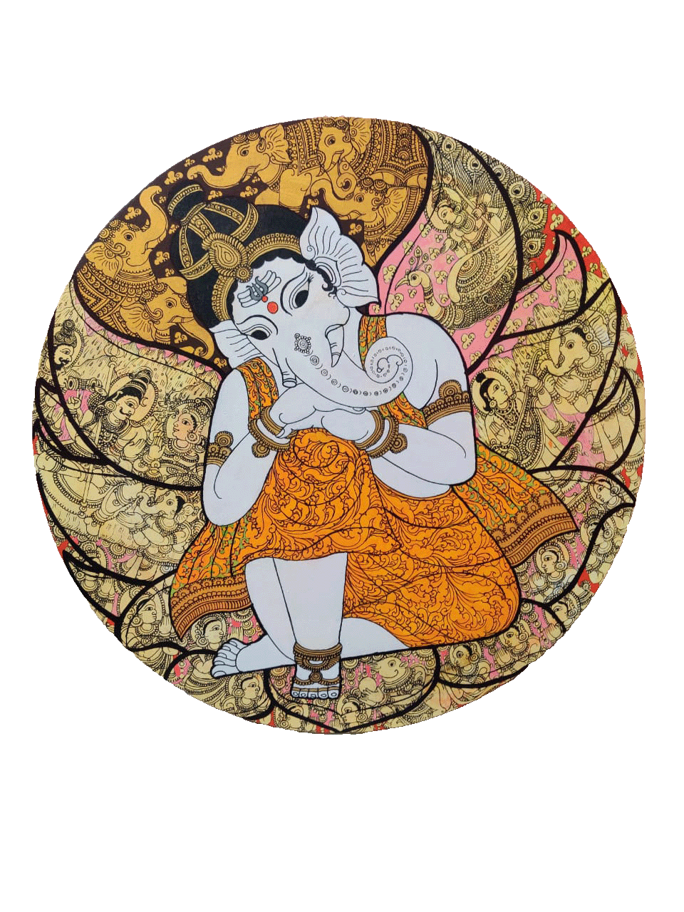 Lord Ganesh Kalamkari Cloth Painting