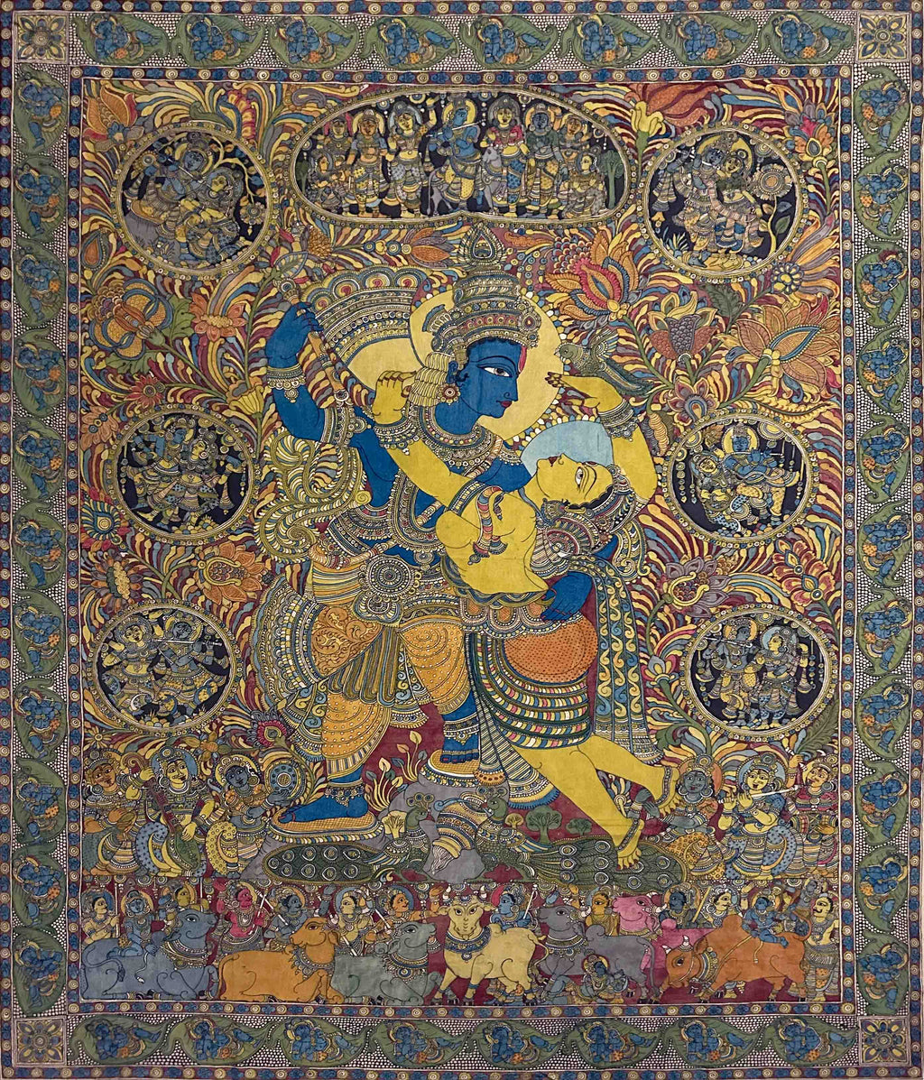 Radha Krishna Kalamkari Painting