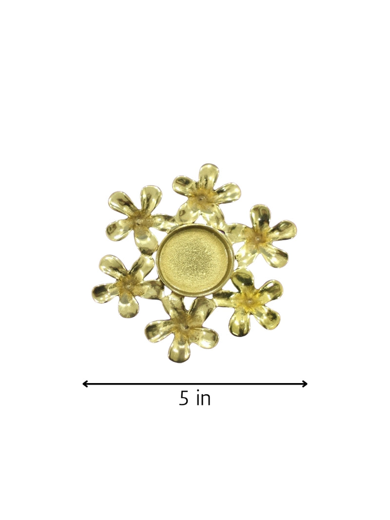 Champa flower T-light holder in Brass work for sale