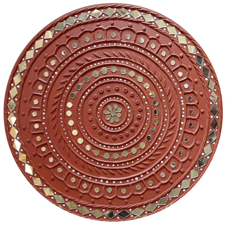 Circular Mud\Mirror Wall Decoration Art In Lappan Kaam