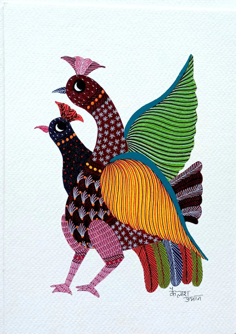 Collection of Animals in Gond Art Paintings by Kailash Pradhan