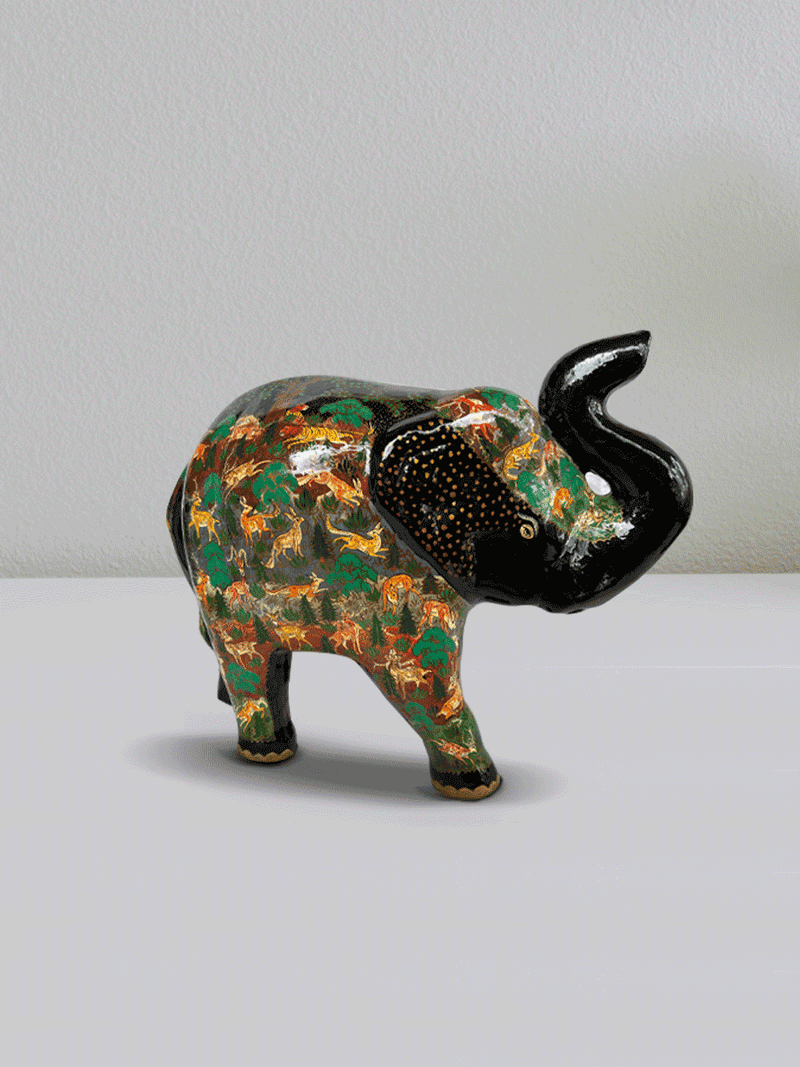 Shop Colorful Elephant in Kashmiri Paper Mache by Riyaz Khan