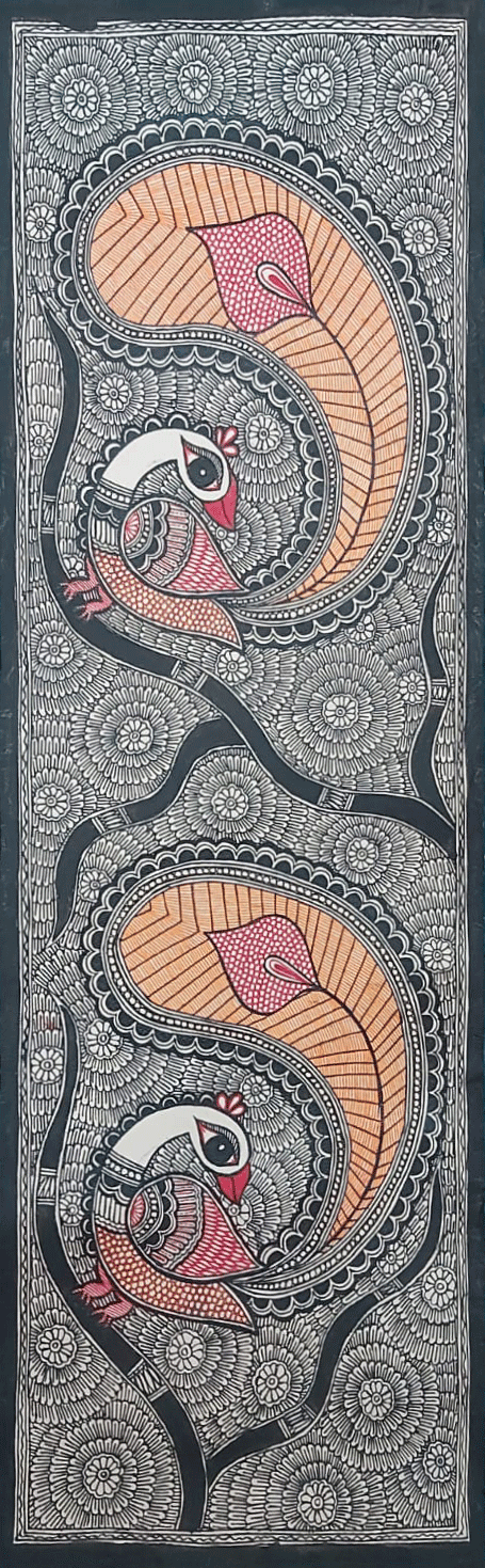 Buy Colorful Peafowl in Madhubani by Priti Karn