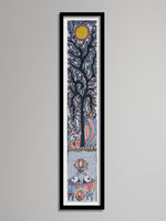 Buy Composition showcasing tree with pond and sun: Madhubani by Vibhuti Nath