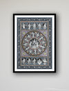 Cosmic Transformations: The Divine Blessings of Lord Krishna Pattachitra Painting on a canvas by Apindra Swain  for sale