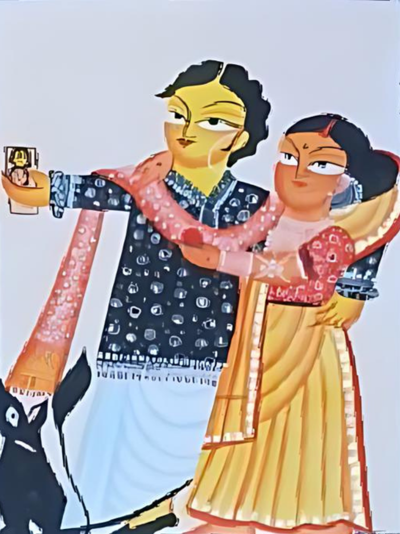 Buy Couples taking Selfie In Kalighat by Uttam Chitrakar