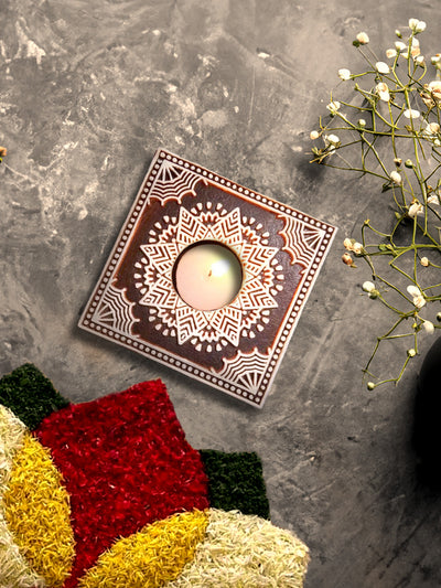 Buy Handcrafted Wooden Diya for diwali home decor