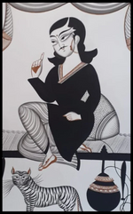 Cultural Comforts: A Kalighat painting by Uttam Chitrakar