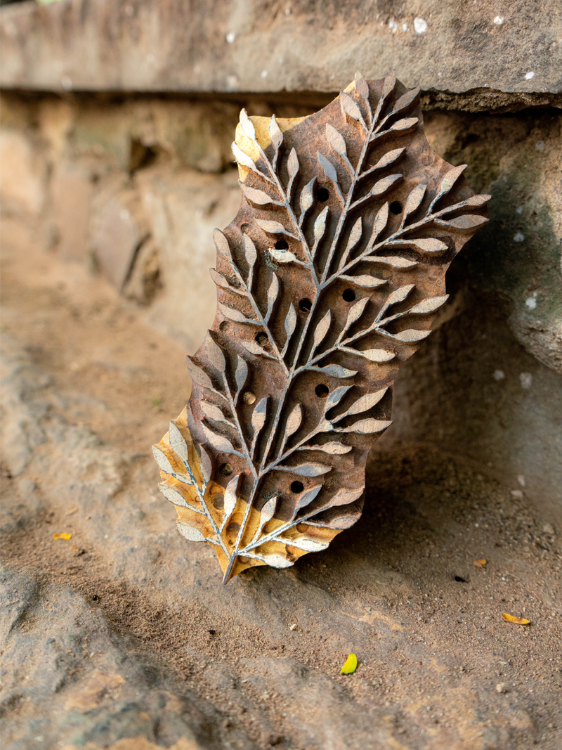 Shop for Dainty Leaf Pattern in Wooden Blocks by Vikas Singh