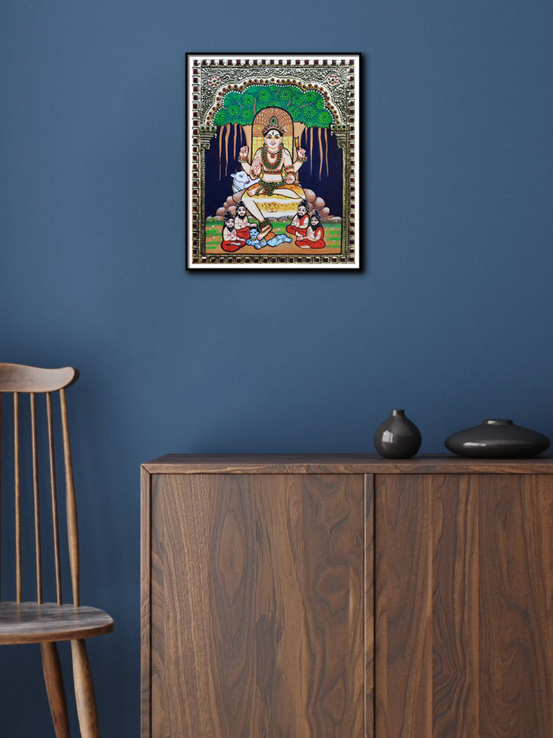 Dakshinamurti Traditional tanjore painting by Sanjay Tandekar for sale