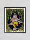 Dancing Ganesha, Tanjore Painting by Sanjay Tandekar