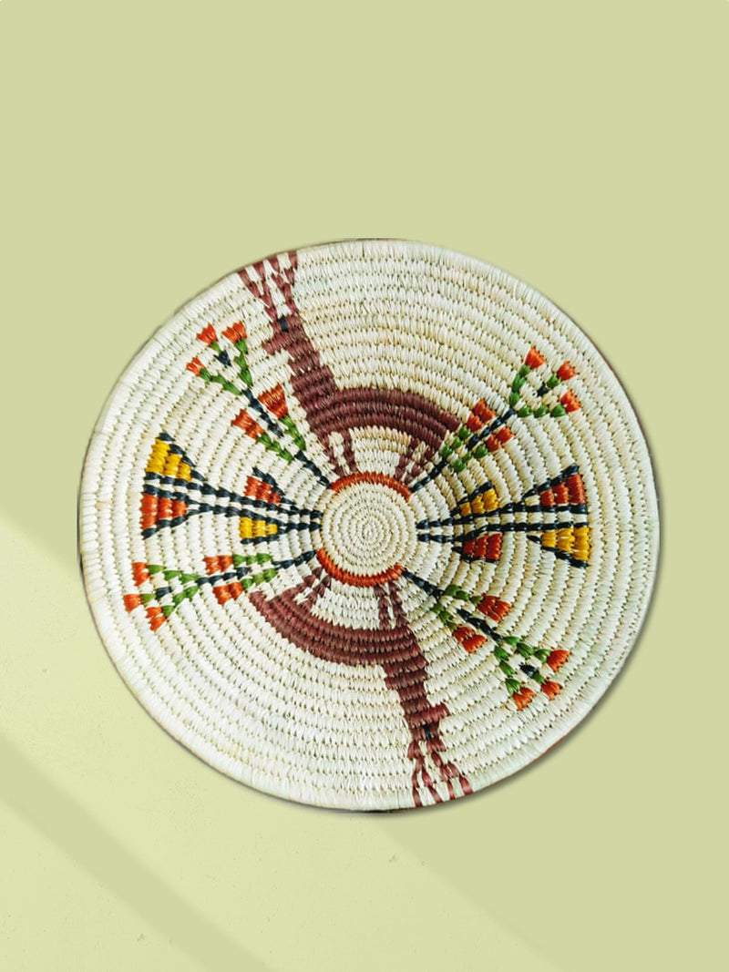 Shop Deer and Flowers on Wall Plate Sabari Grass Work By Dipali Mura